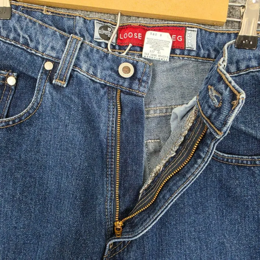 Vintage Levis Jeans Mens 32x34 SilverTab Loose Wide Leg Baggy Made USA 90s Y2K